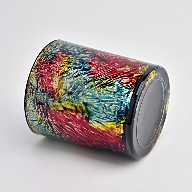 home decor 400ml spraying colorful glass candle holder
