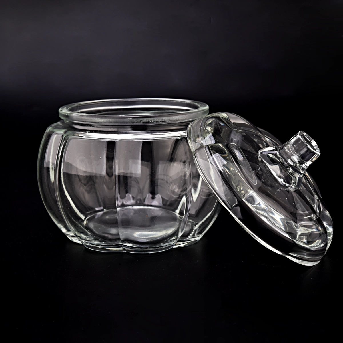 hot sale 500ml pumpkiin-shaped glass candle jars with lid