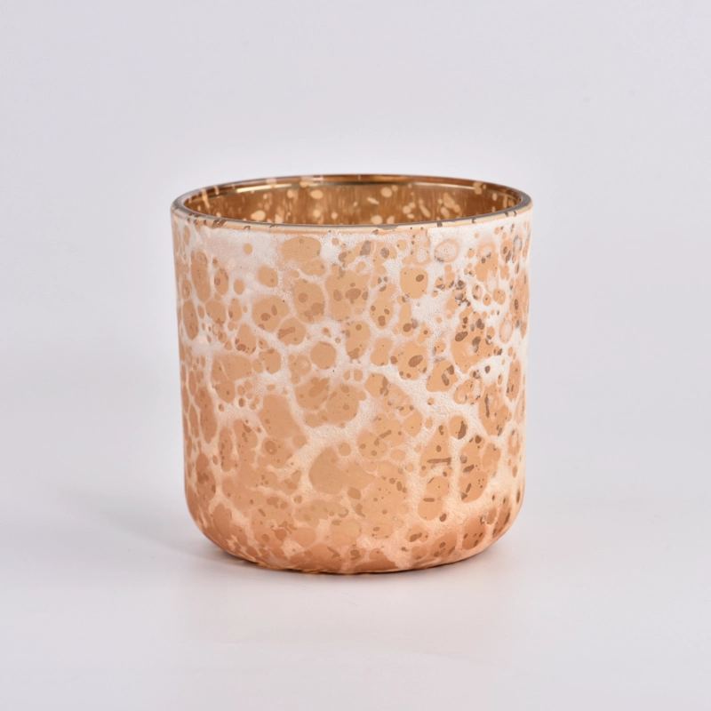 home decor glass jars gold electroplated glass candle vessels supplier