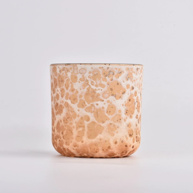 home decor glass jars gold electroplated glass candle vessels supplier