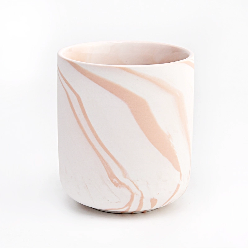 Customized color artwork effect on the 450ml popular shape ceramic candle holder for wholesale Customized color artwork effect on the 450ml popular shape ceramic candle holder for wholesale