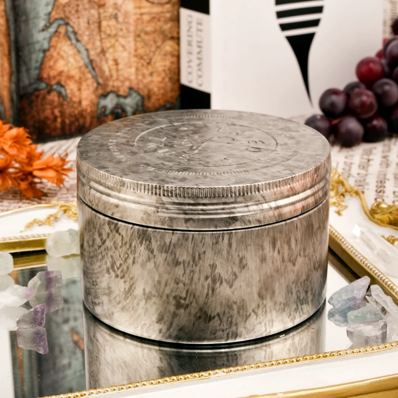 home decor antique metal candle jar with lid