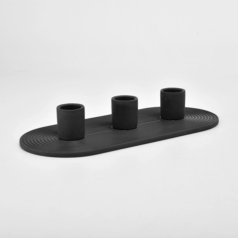 Luxury 3 ceramic candles holder with customized color for wholesale