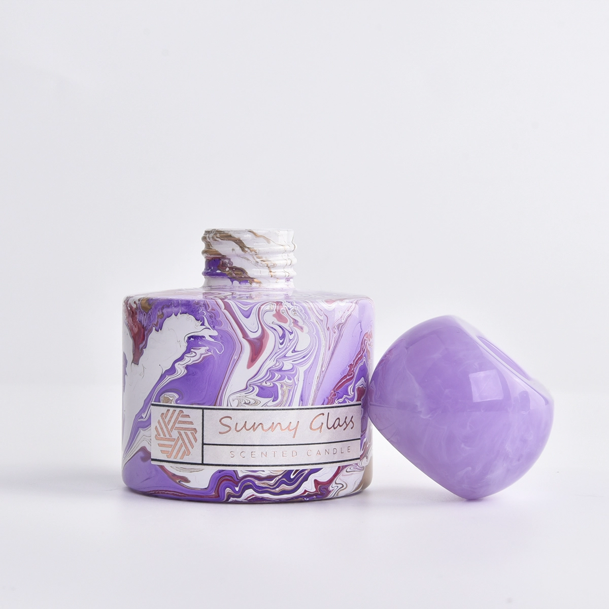 popular glass candle vessel with glass diffuser bottle