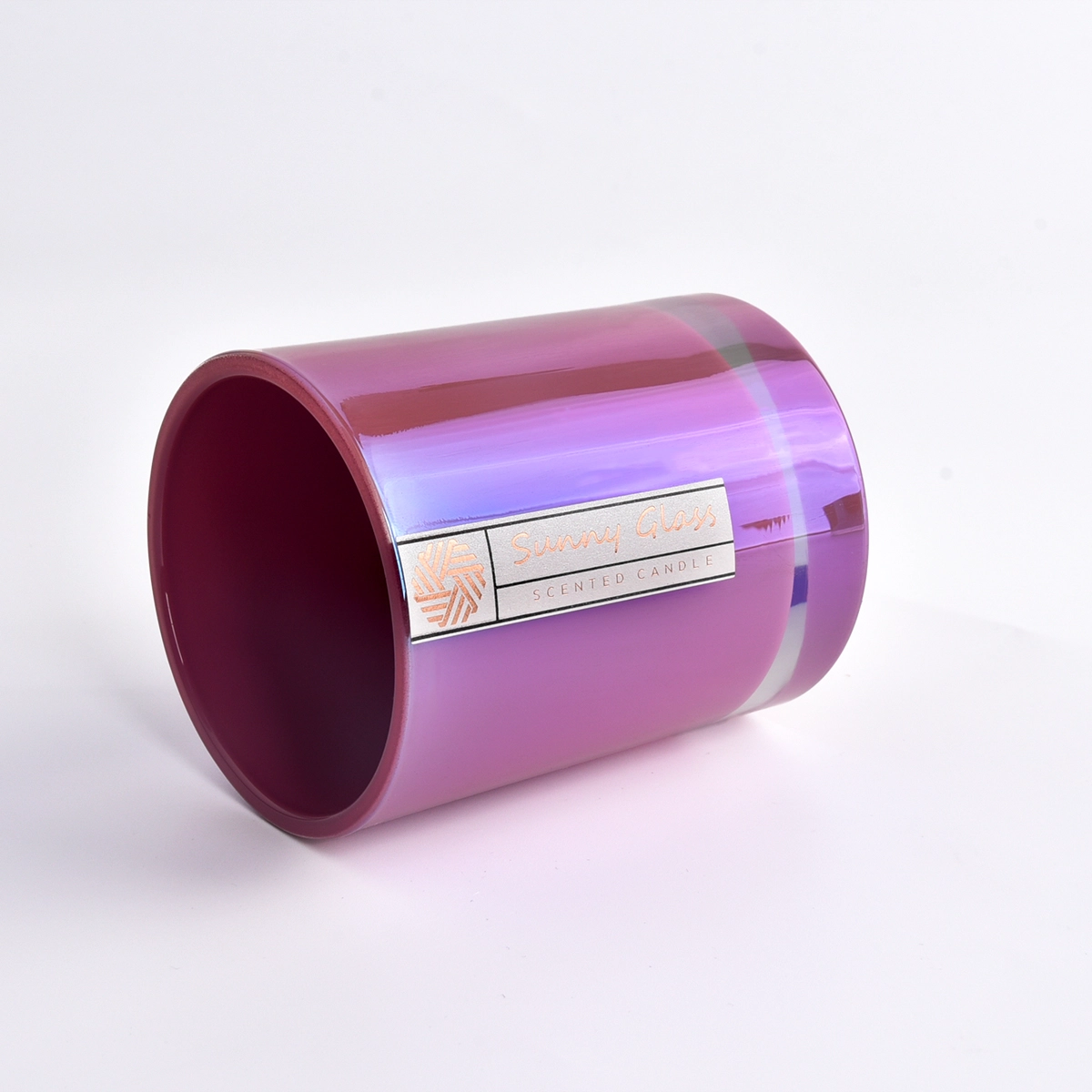 Hot Sale Custom Colorful Ion Plating Glass Candle Jar In Bulk