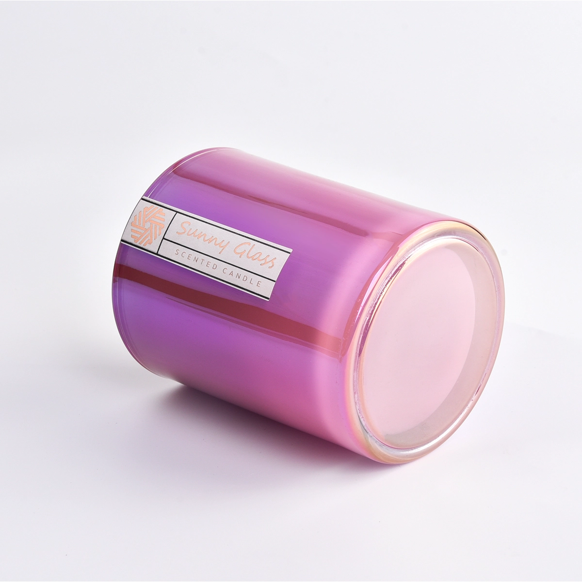 Hot Sale Custom Colorful Ion Plating Glass Candle Jar In Bulk
