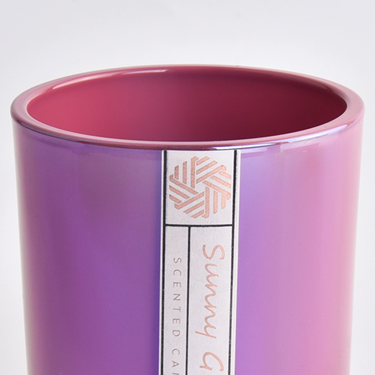 Hot Sale Custom Colorful Ion Plating Glass Candle Jar In Bulk
