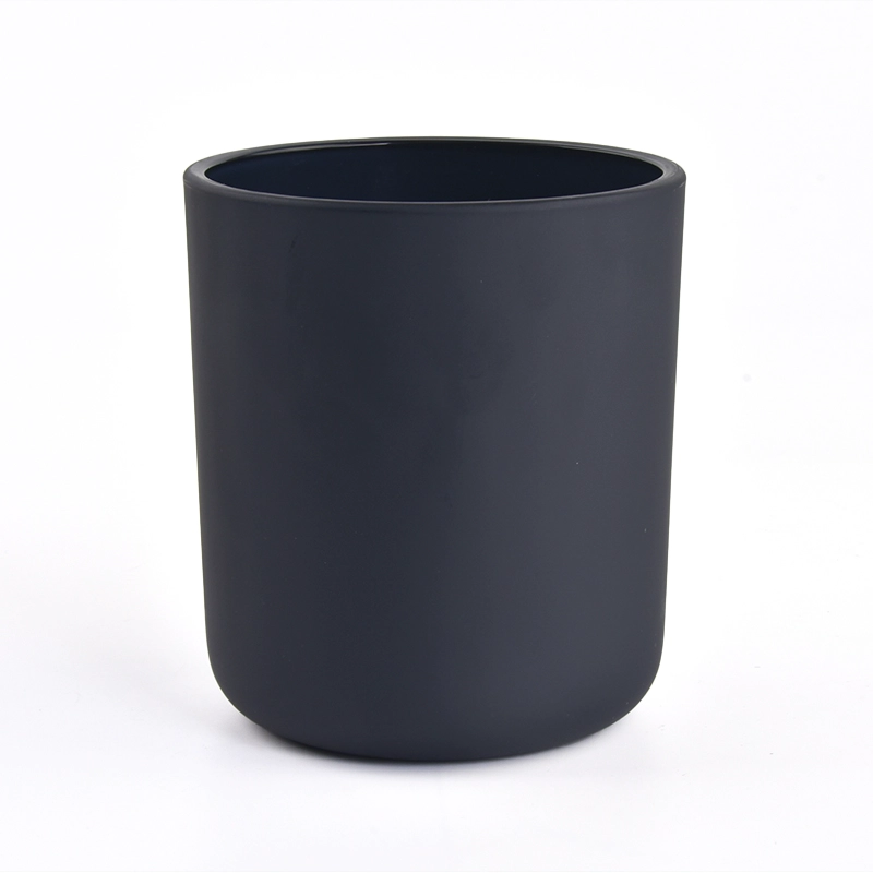 popular 500ml matte black glass candle jars for home decor