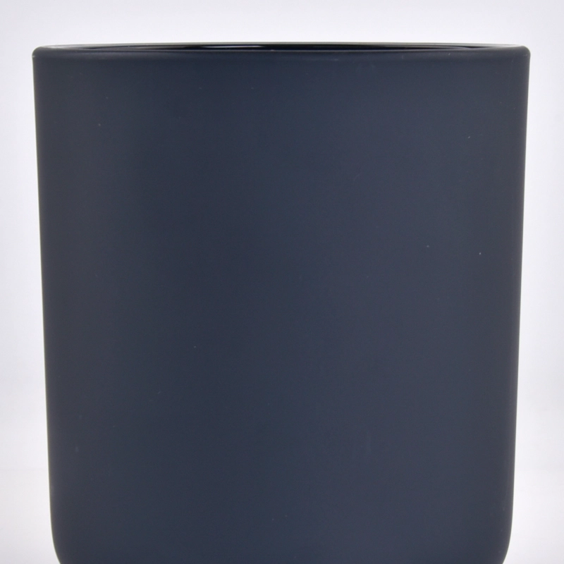 popular 500ml matte black glass candle jars for home decor