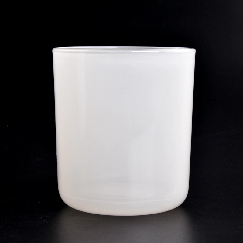 wholesale candle jar white glass with round bottom candle vessels