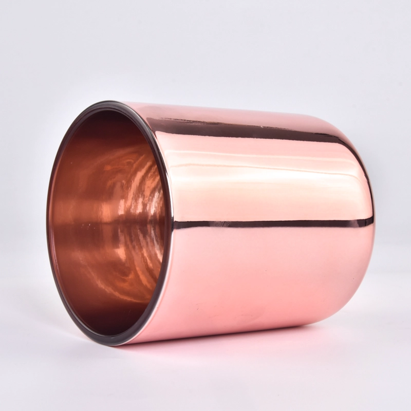 Popular 500ml metal effect on the glass candle holder and matched glass bottle for wholesale