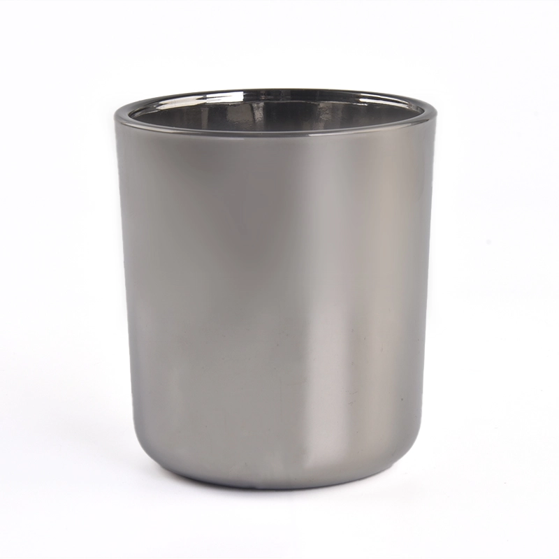 Popular 500ml silver effect on the glass candle holder and matched glass bottle for supplier Popular 500ml silver effect on the glass candle holder and matched glass bottle for supplier