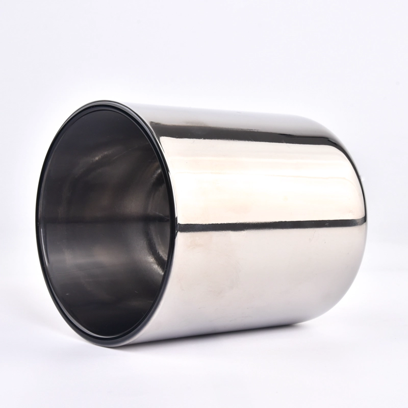 Popular 500ml silver effect on the glass candle holder and matched glass bottle for supplier Popular 500ml silver effect on the glass candle holder and matched glass bottle for supplier