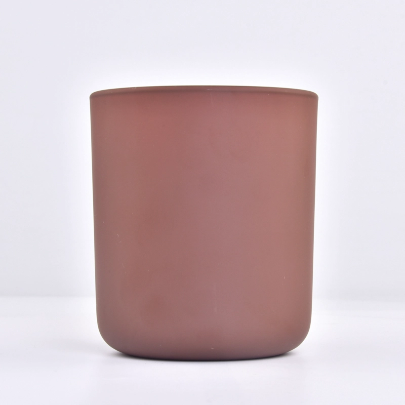 Custom empty brown matte candle glass jars supplier