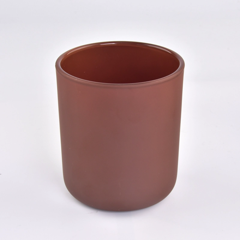 Custom empty brown matte candle glass jars supplier