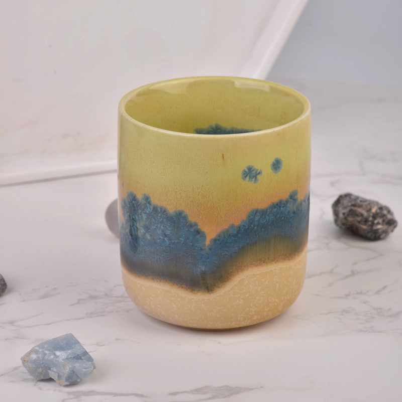 10oz ceramic candle jar custom design candle vessel with home decor