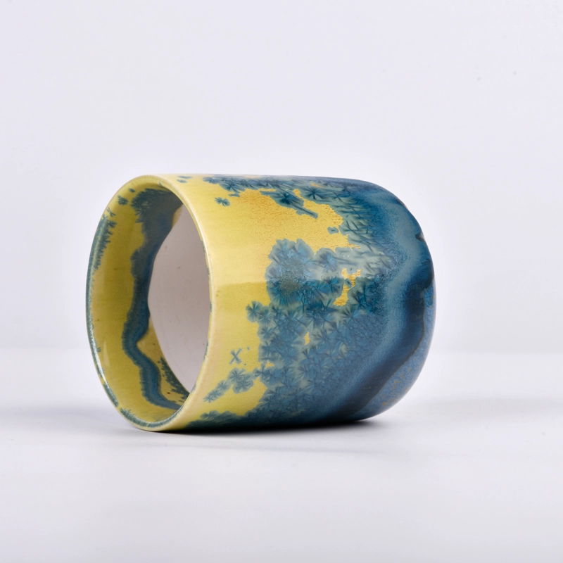 hand make landscape artwork ceramic candle jar