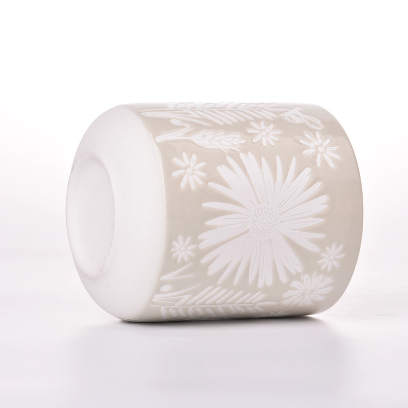 new arrival ceramic candle jar with pattern design