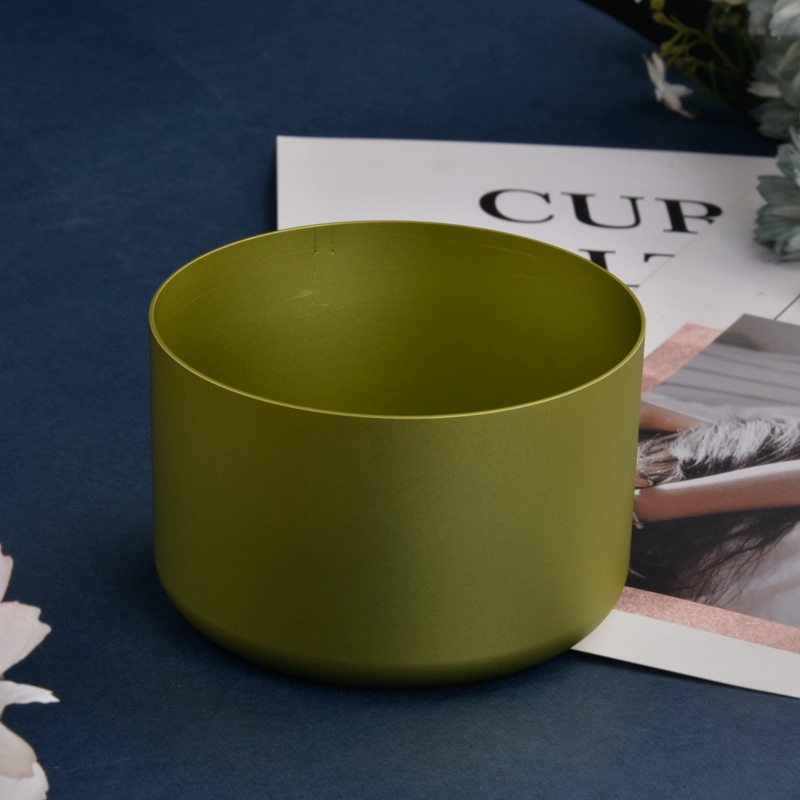 hot sale matte silver aluminum cup candle vessel metal