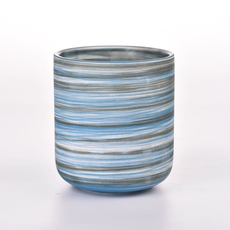 luxury brush decoration ceramic candle jar