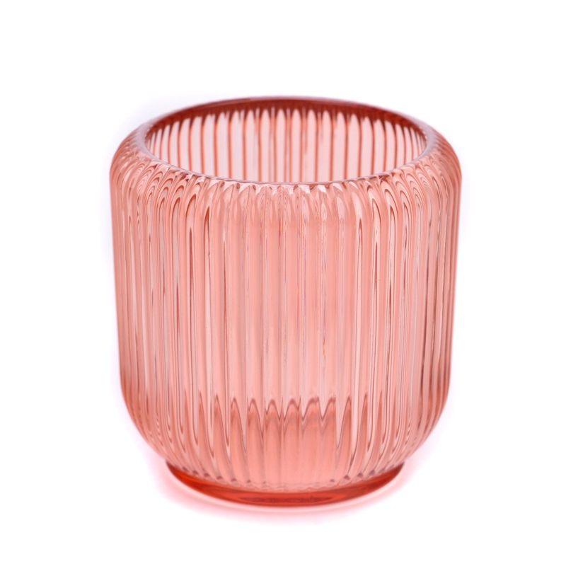 custom colored stripe glass candle jar soy wax candle glass jar supplier