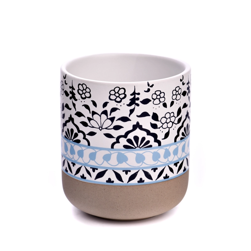 hot sales full around decal printing ceramic candle holder hot sales full around decal printing ceramic candle holder