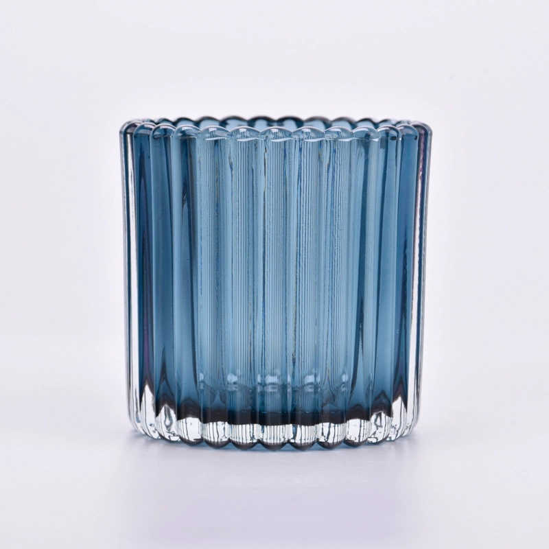 Strip pattern glass candle holder and containers for candle making