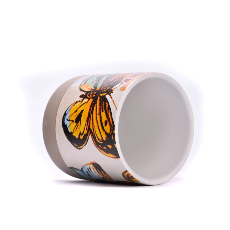 home decor spring decal printing ceramic candle jar
