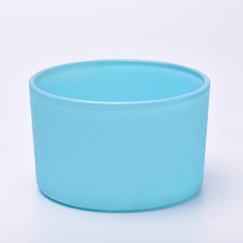 Large capacity glass candle jar matte glass candle container wholesale