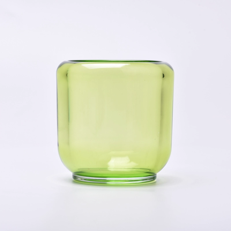 home decor transparent green glass candle container home decor transparent green glass candle container