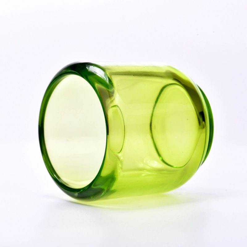 home decor transparent green glass candle container home decor transparent green glass candle container