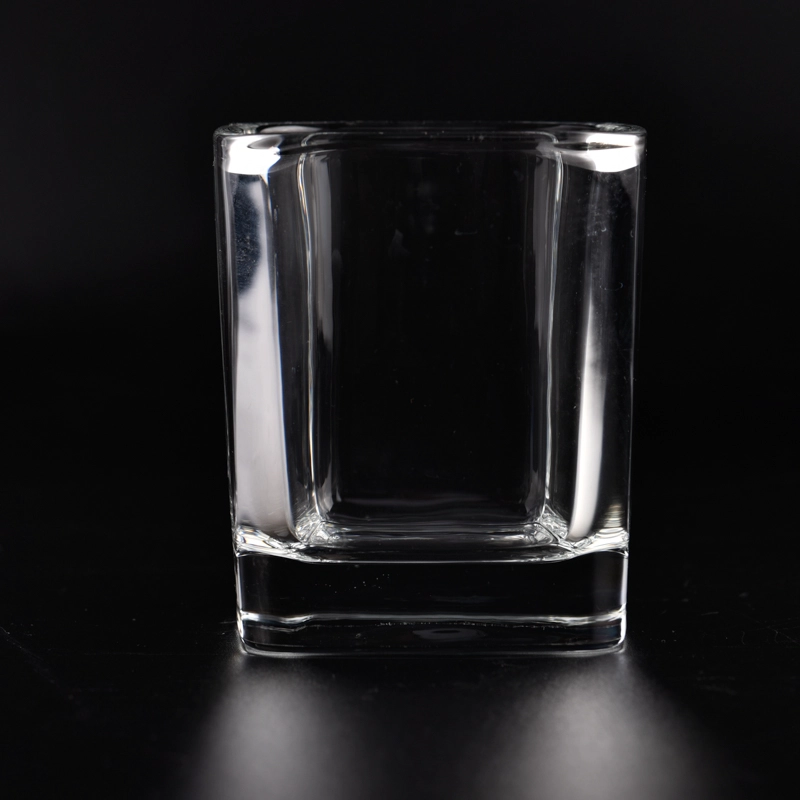 Square shape glass candle jar from Sunny Glassware