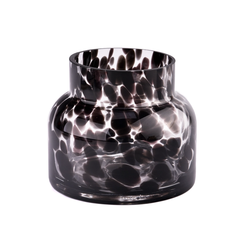hand made two wick glass candle container