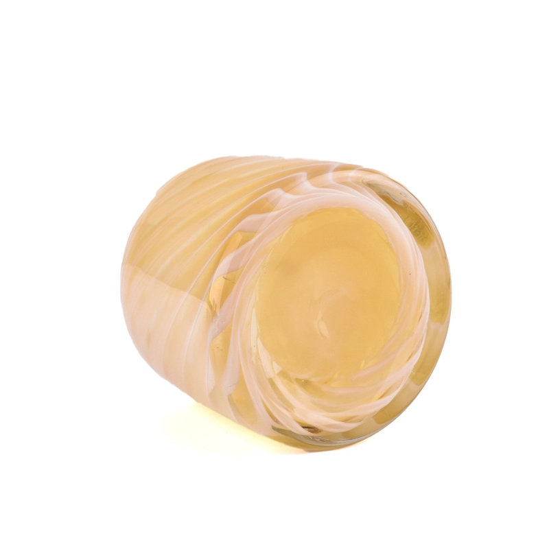coloful mouth blown glass candle jars and candle holders for home fragrance