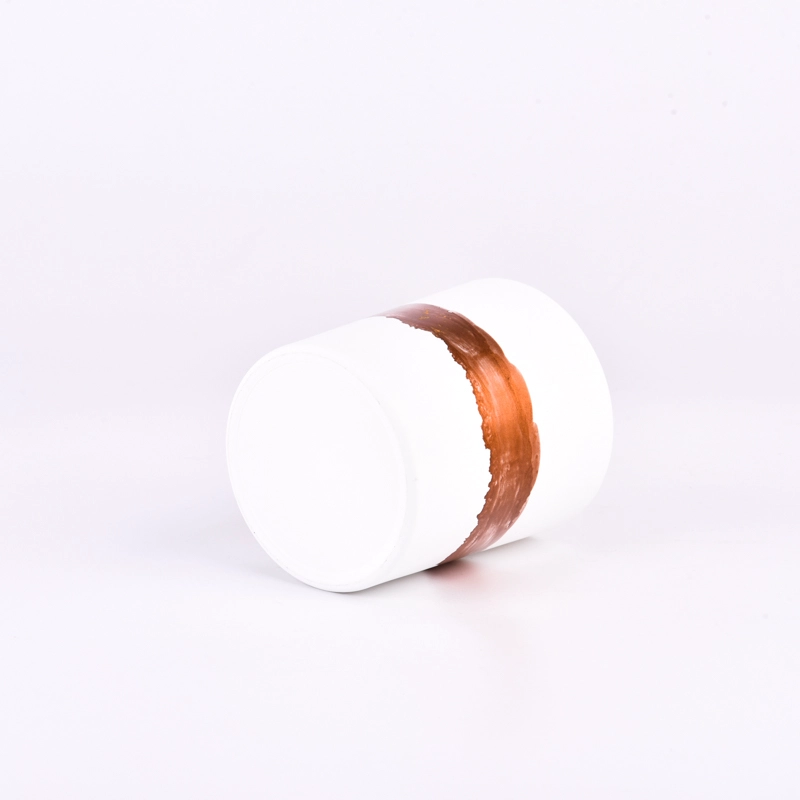 luxury hand paint metal color circle on whtie glass candle jar luxury hand paint metal color circle on whtie glass candle jar