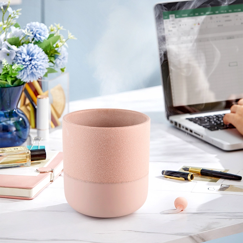 Manufacturers direct custom pink home table decoration empty ceramic candle jar