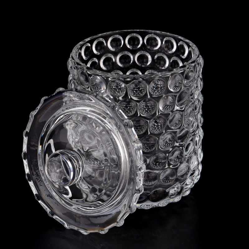 Wholesale Pearl embellishment effect custominzed jar with lid for 8oz 10oz from Sunny Glassware Wholesale Pearl embellishment effect custominzed jar with lid for 8oz 10oz from Sunny Glassware