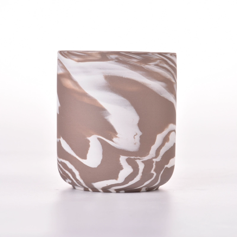luxury 10oz orange color ceramic candle holder