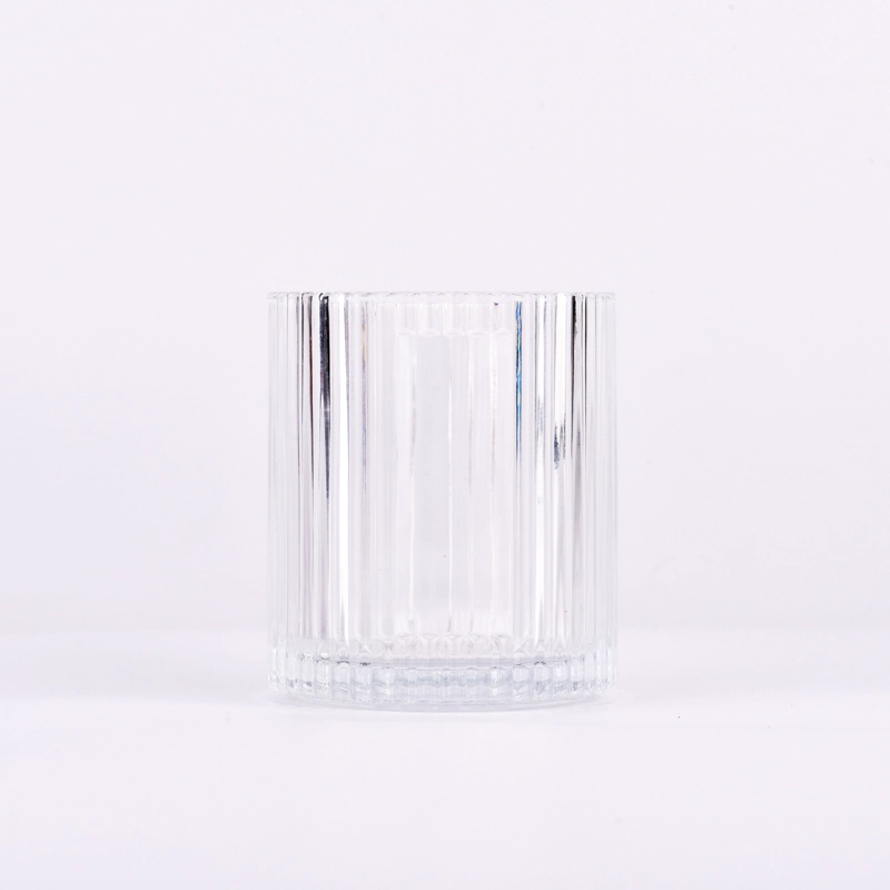 High quality vertical line& customized logo on the 400ml glass candle holder for supplier High quality vertical line& customized logo on the 400ml glass candle holder for supplier