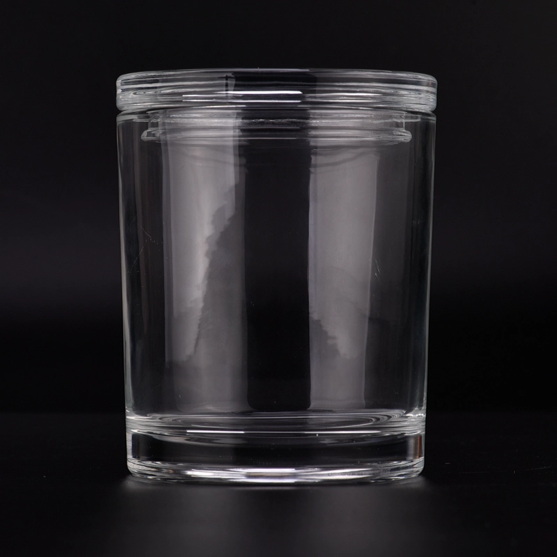 luxury 10oz plain glass candle jar with glass lid