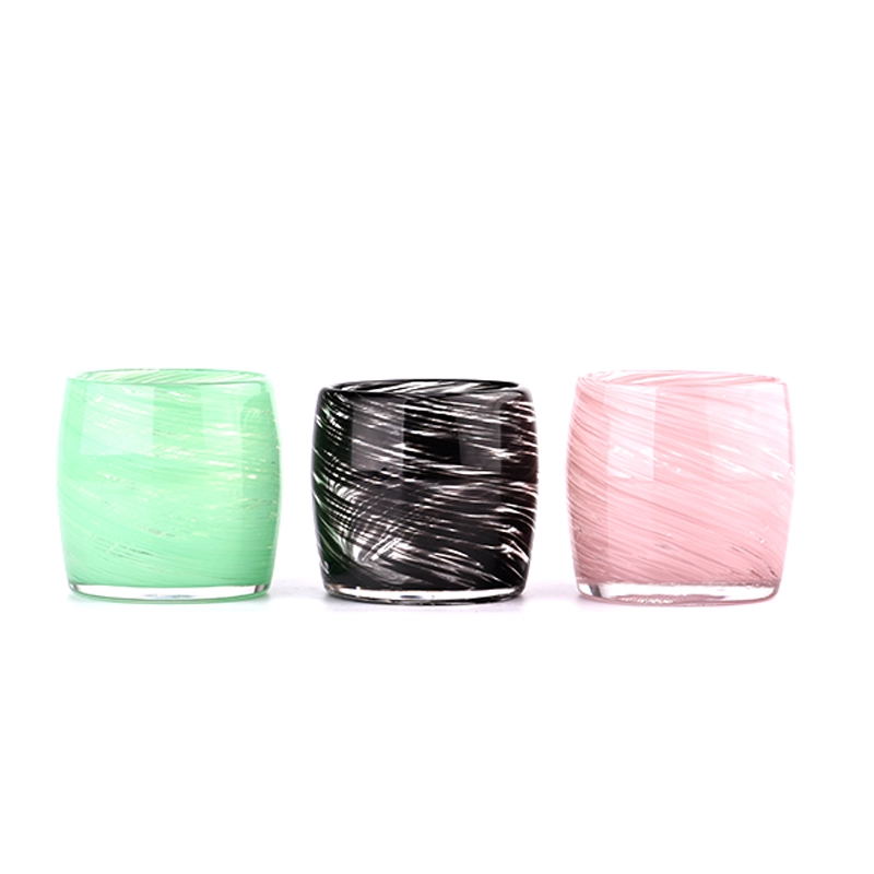 Handmade glass vessels for candle 5oz glass container wholesale