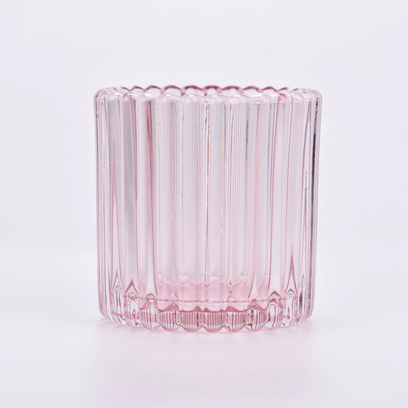 Decorative for Wedding Glass Candle Jars Pink Glass Candle Holders for supplier