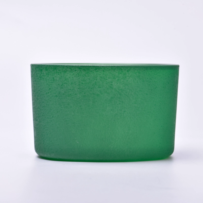 Newly christmas green color with rockness effect outside the 2oz-20oz glass candle jar for home deco Newly christmas green color with rockness effect outside the 2oz-20oz glass candle jar for home deco