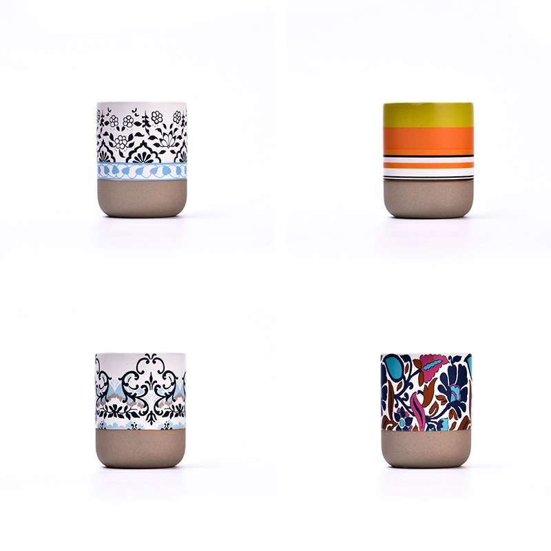 Glazing color ceramic candle jars with decal printing