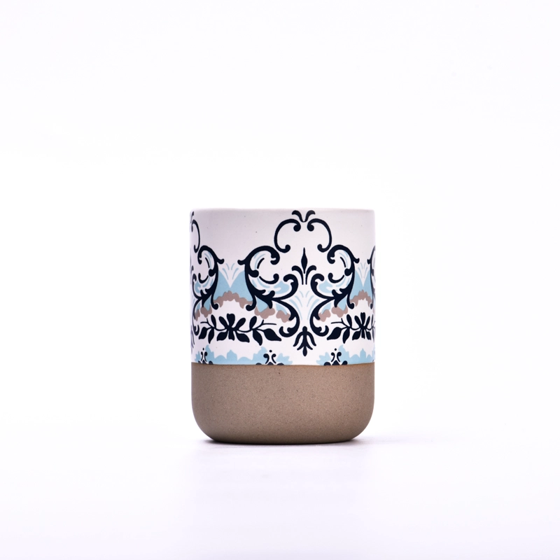 Glazing color ceramic candle jars with decal printing