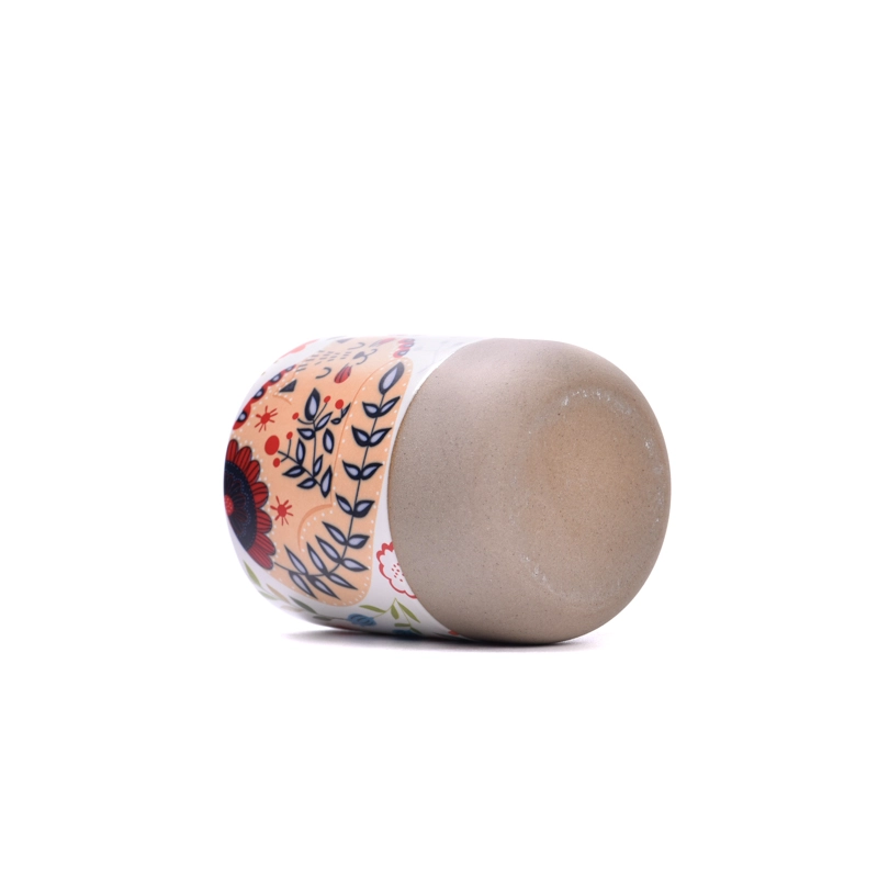Glazing color ceramic candle jars with decal printing