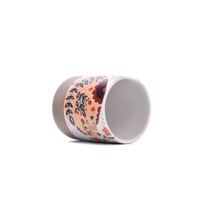 Glazing color ceramic candle jars with decal printing