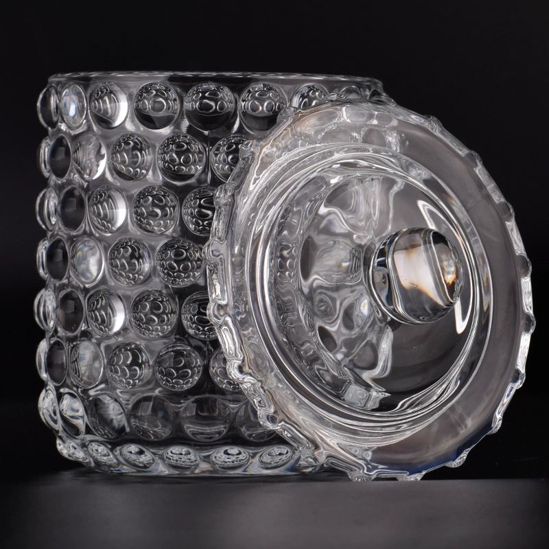wholesale glass candle jar with lids for soy wax