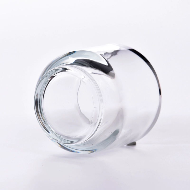 Custom Empty Round Clear Glass Luxury Candle Jar For Candle Making