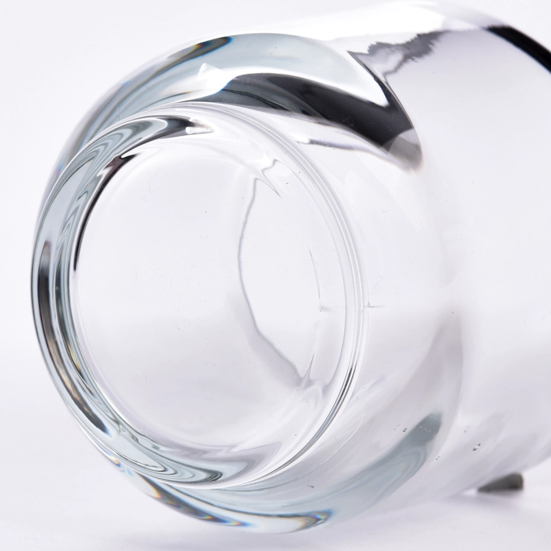 Custom Empty Round Clear Glass Luxury Candle Jar For Candle Making